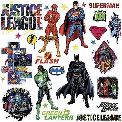 JUSTICE LEAGUE 28 Wall Decals Superman Batman Room Decor Stickers DC COMICS NEW