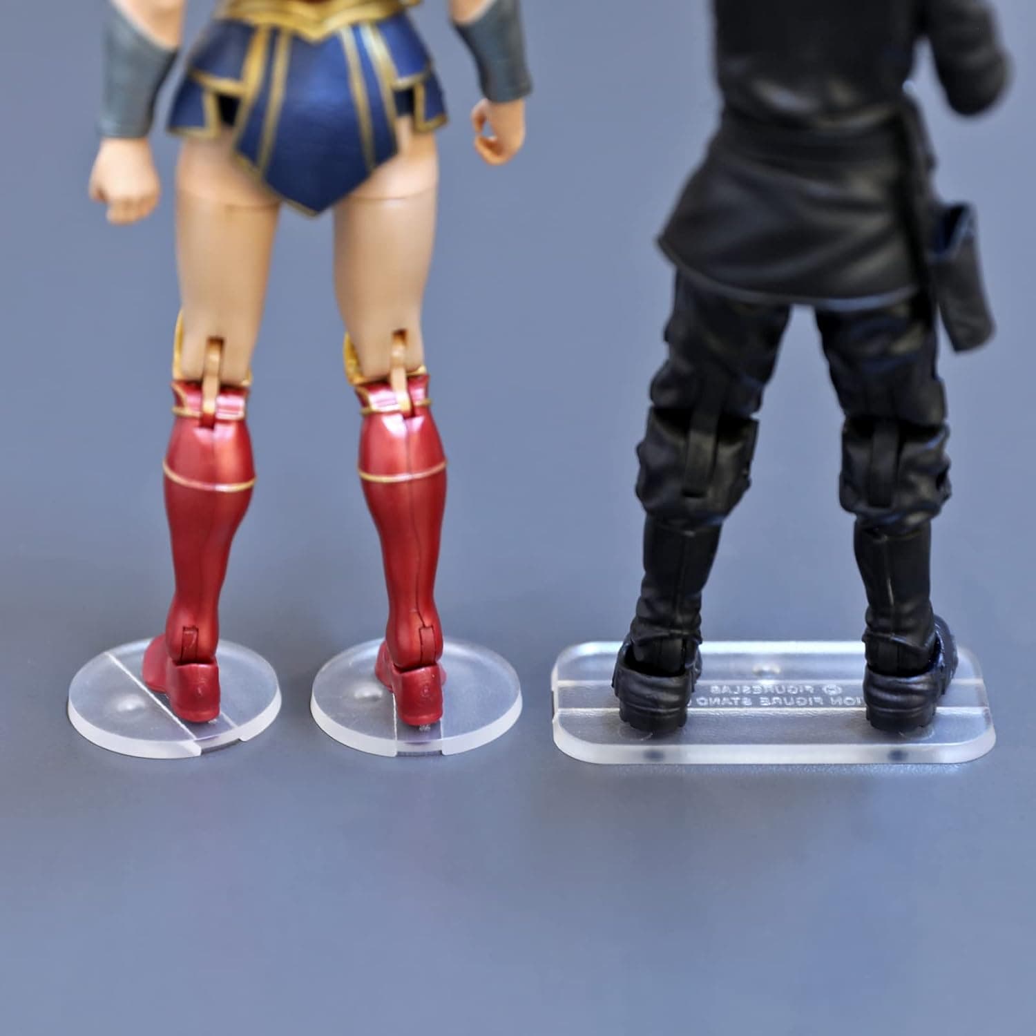 FIGURESLAB 56Packs Action Figure Stand 6inch with Peg, Toy Support Stands for Display, Figuras Organizer Holder Base Accessories, Compatible with 1/12 Mavel Legends Series/GiJeo Classified Series/D C/Mo tu Models, Mix Square & Round