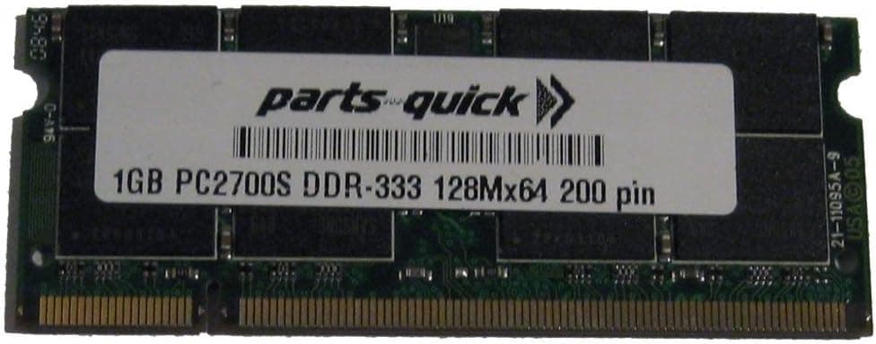 parts-quick 1GB Memory for HP Pavilion Notebook dv5000EA DDR PC2700 200 pin 333MHz SO-DIMM Laptop RAM Upgrade