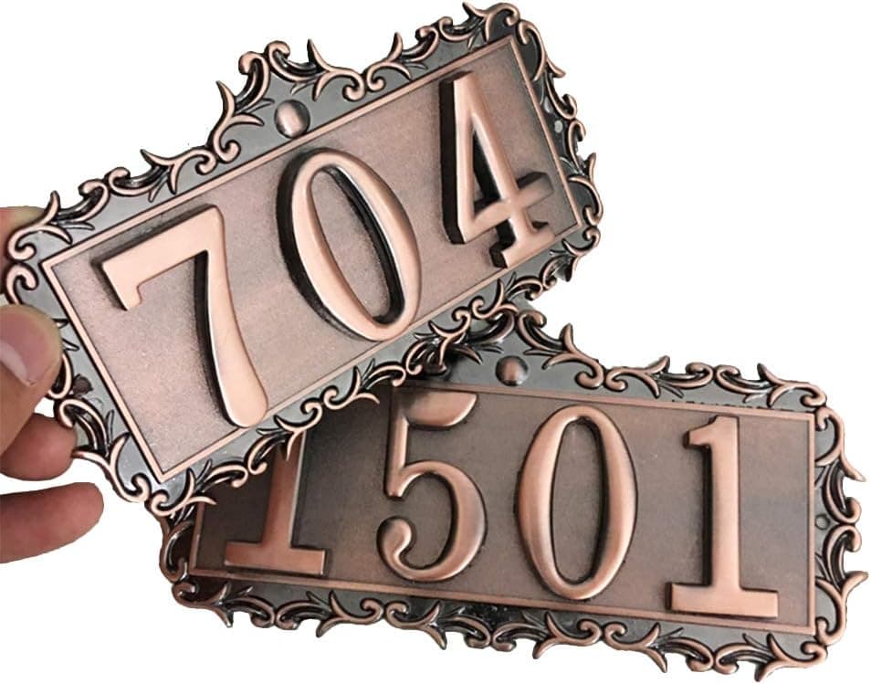 Personalized Cast Address Plaque Custom House Number Sign Plaque Door Room Acrylic Plate for Home Office Hotel Apartment (3-4 Numbers) - 6.7x3.4 inch