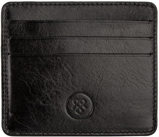 Maxwell Scott | Mens Luxury Leather Credit Card Holder | The Marco | Handmade In Italy | Night Black