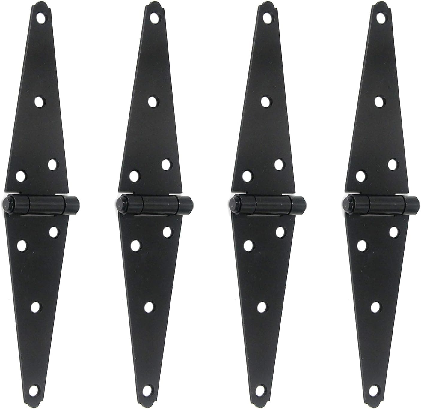 T Tulead Black Shed Hinges Iron Strap Hinges Gate Hinges Door Hinges Cabinet Hinges 6-Inch,4PCS with Mounting Screws