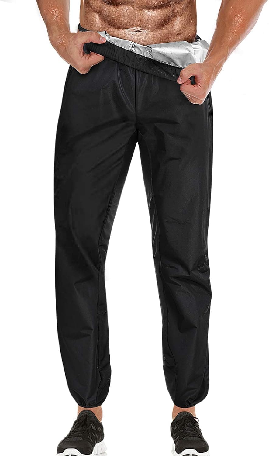Junlan Sauna Suit for Men Sweat Jacket for Men Sweat Sauna Pants Gym Workout Sweat Suit