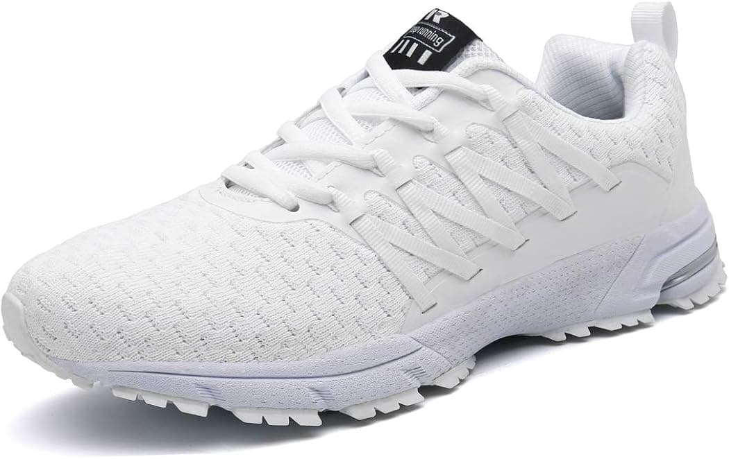 UBFEN Womens Running Shoes Fashion Sneakers Sports Casual Footwear Walking Fitness Jogging Athletic Indoor Outdoor 10.5 Women / 8.5 Men US B White