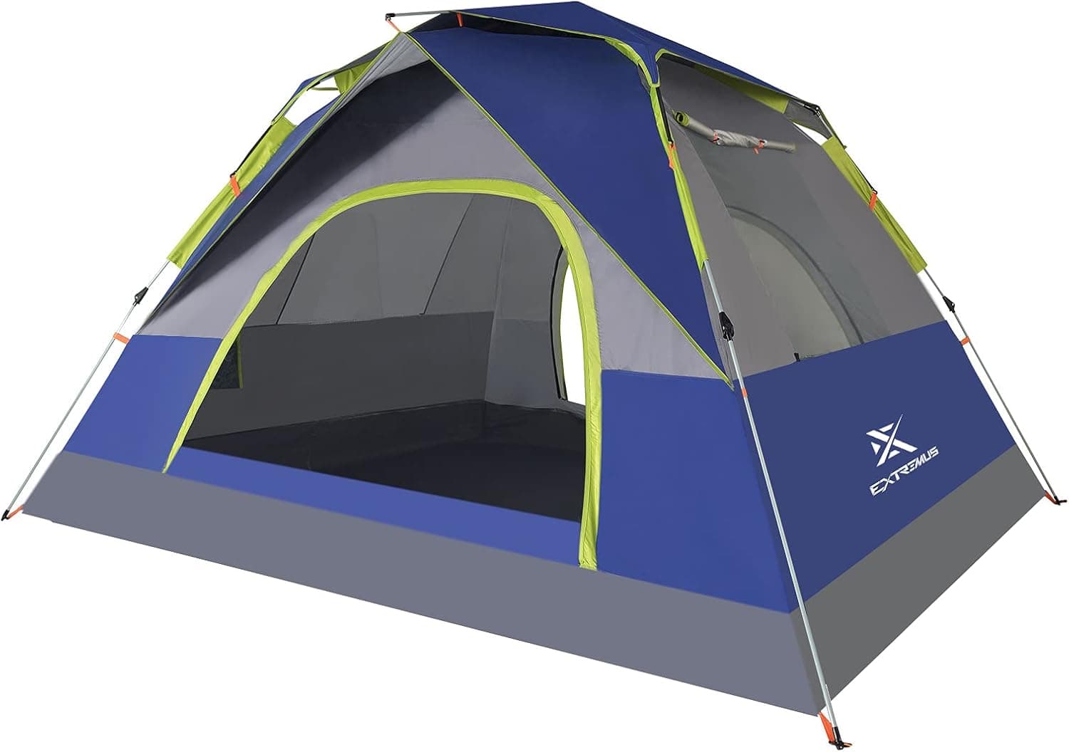 Extremus Instant Pop-Up Camping Tent, 2/4/6 Person Tent, Family Tents for Camping, Water Resistance, Lightweight,Durable 190T Polyester Fabric, Durable Fiberglass Poles, Includes Tent Stakes