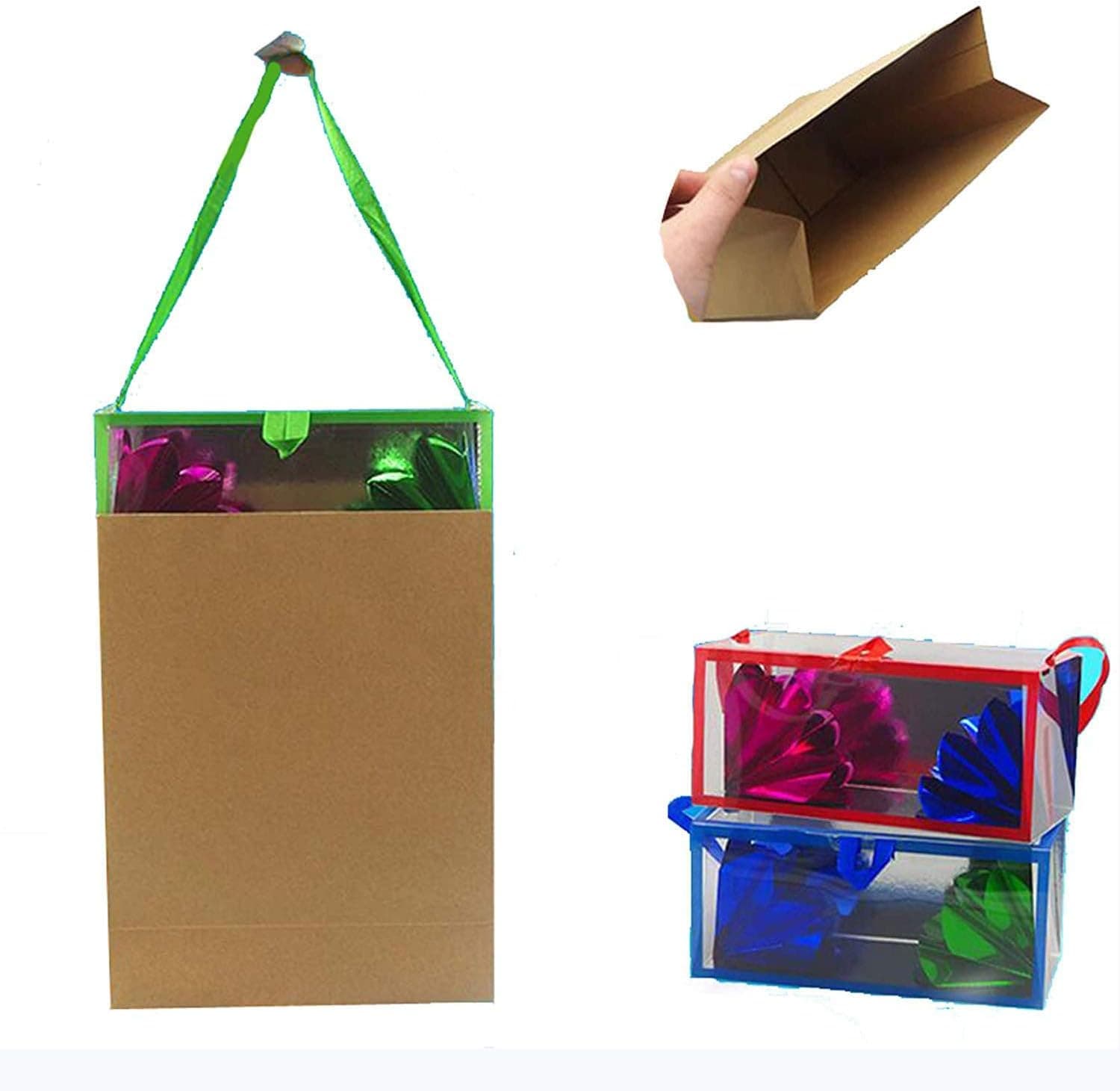 Kingmagic Appearing Flowers from Empty Bag Stage Magic Tricks Illusion Magic Gifts Magician Trick Magic Tool Medium Size (Include 3pcs Flower Boxes)