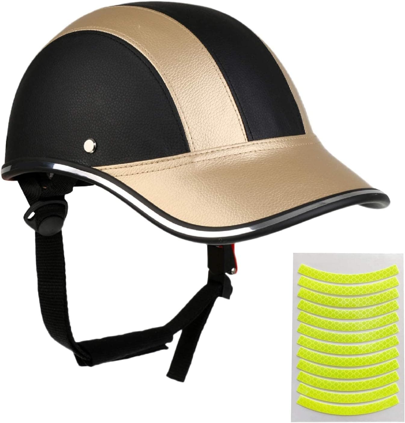 VICHFA Bicycle Helmet for Adults Adjustable Safe Bike Helmet for Women and Men 9 Colors Baseball Cap PU Sunshade Bike Helmet with 12PCs Reflective Sticker,56-60CM Bike Cycling Helmets