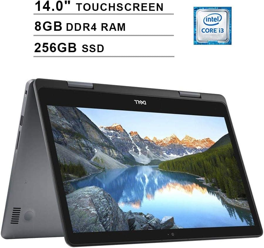 Dell Inspiron 14 i5481 14.0 Inch Touchscreen 2-in-1 Laptop (Intel Core i3-8145U 2.10GHz up to 3.90 GHz, 8GB DDR4 RAM, 256GB SSD, Intel UHD, Bluetooth, Windows 10, Grey) (Renewed)