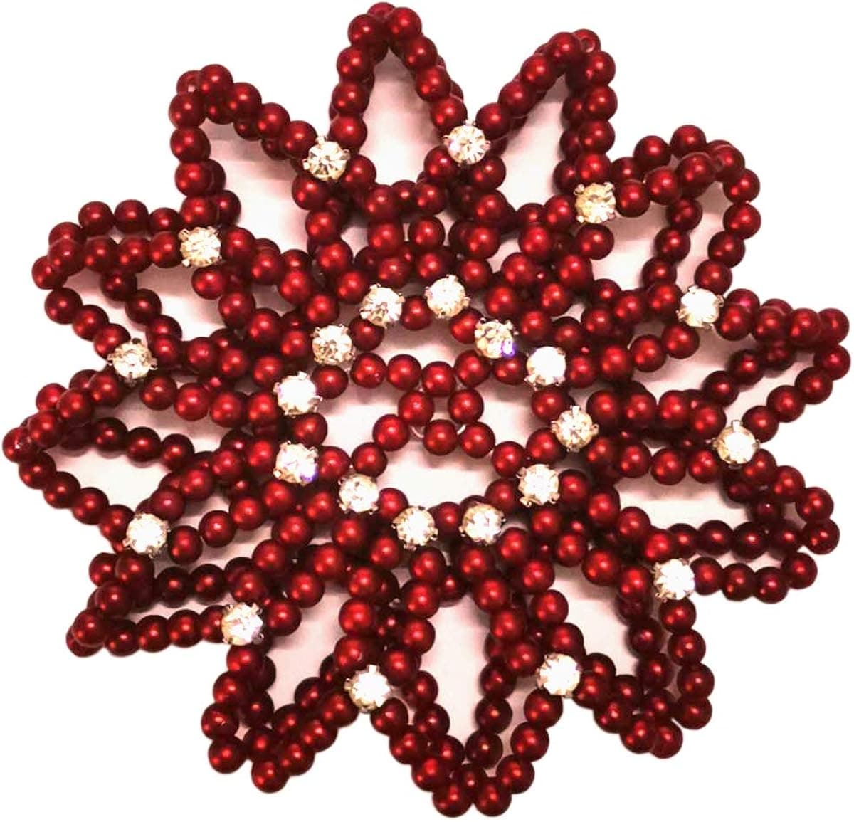 Elastic Handmade Crochet Pearl Hair Snood Net Ballet Bun Hair Covers Ornament Hair Accessories For Women