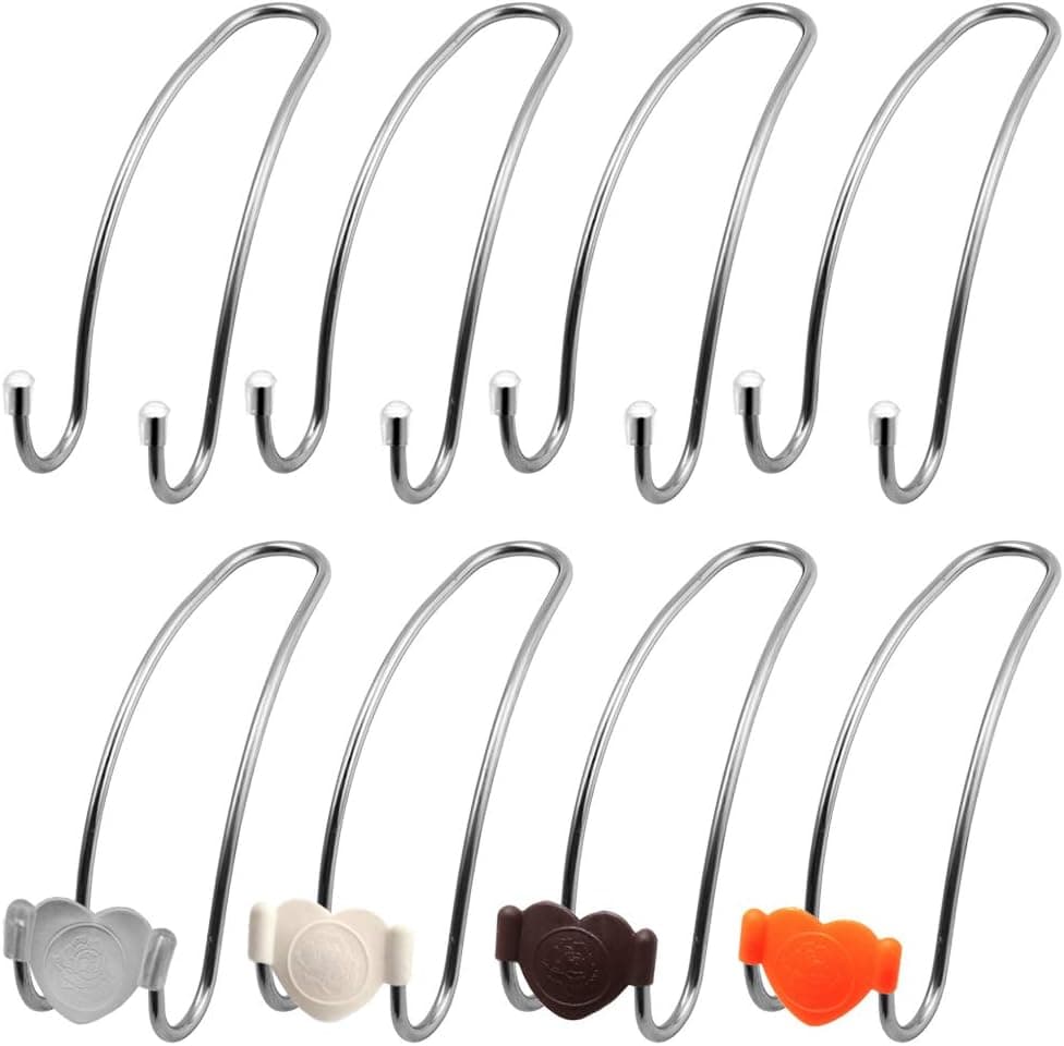 SENHAI 8 Pcs Auto Hooks Car Hangers Organizer, Vehicle Seat Back Hooks Holder for Clothes Bag Purses Coats Grocery Hanging(4 with Colorful Protector Card)