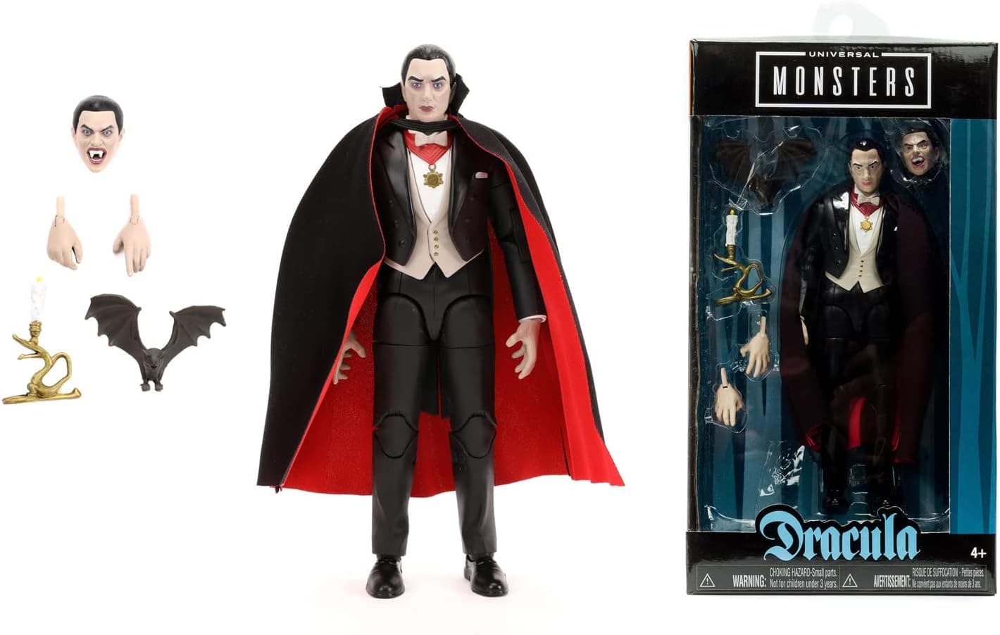 Jada 253251015 Toys Universal Monsters Dracula 6” Deluxe Collector Figure, Black, Standard Size