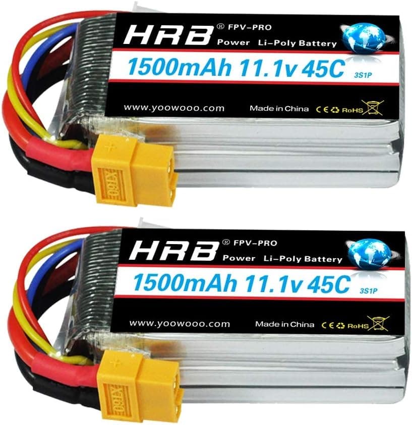 HRB 3S 11.1V 1500mAh 45C XT60 Lipo Battery Compatible with RC Car RC Plane RC Truck RC Boat