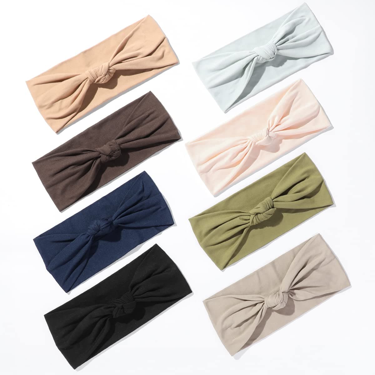 Vercret 8 Pack Headbands for Women Non Slip - Boho Wide Hair Bands Yoga Workout Running Sport Elastic Twist Knot Headband for Girls
