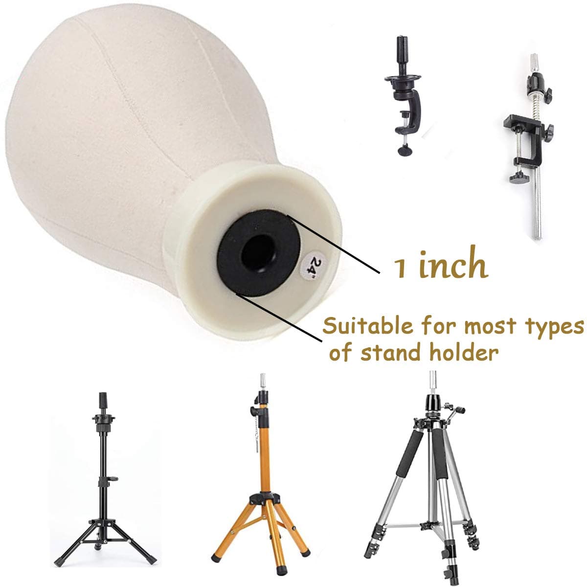 AliLeader Poly Professional White Mannequin Canvas Block Head
