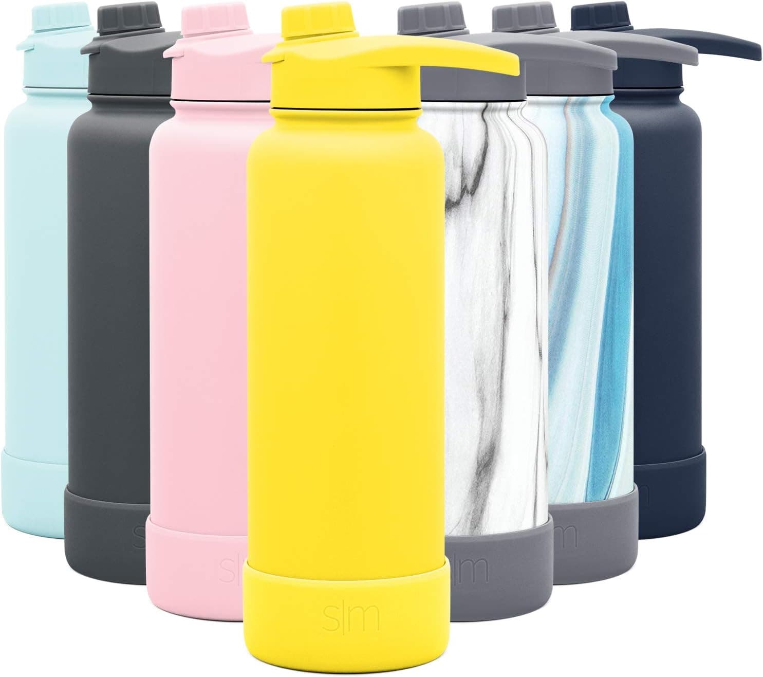 Simple Modern 40oz Water Bottle, Insulated Reusable Wide Mouth Stainless Steel Metal Flask with Chug Lid and Silicone Boot, Sunshine
