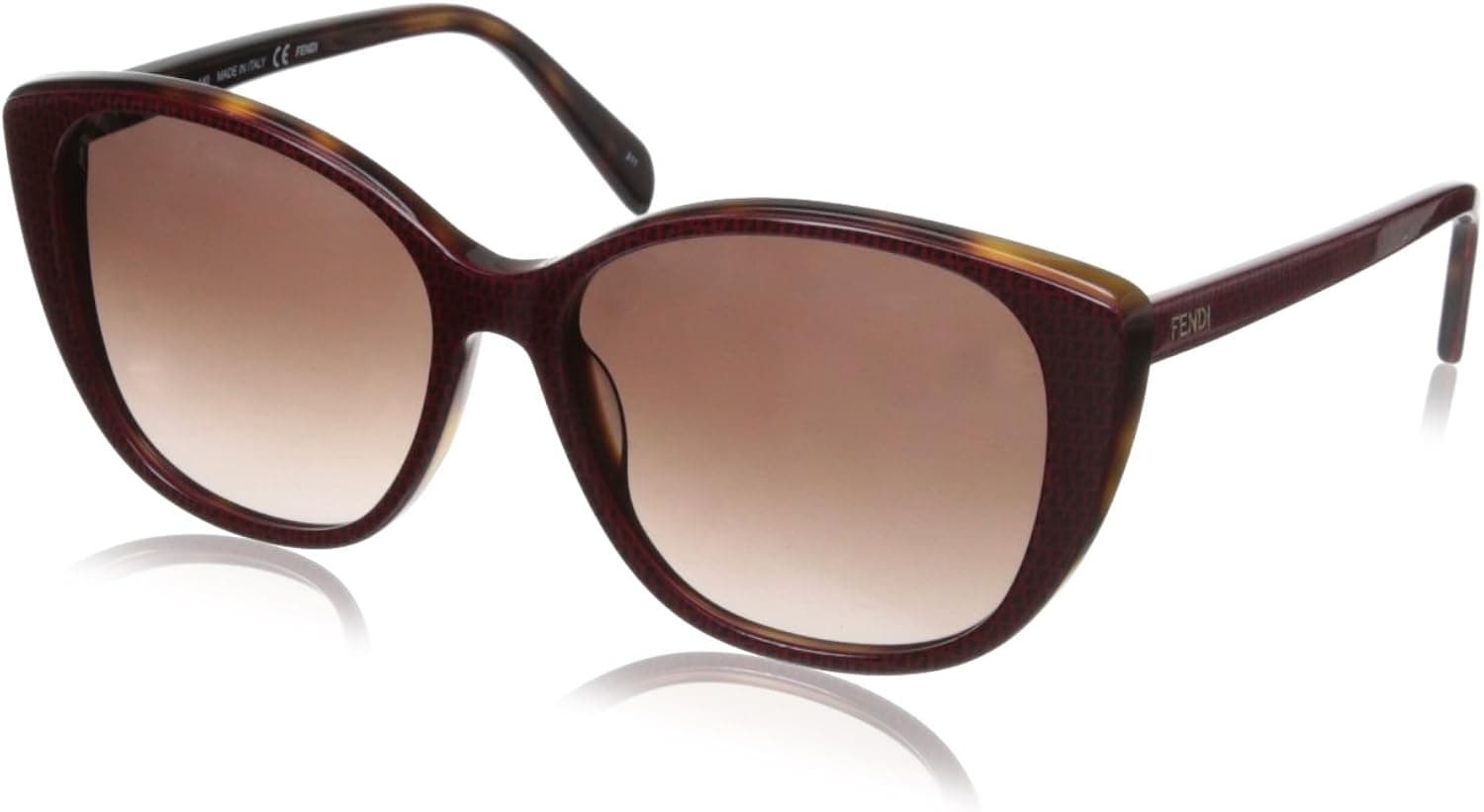 Fendi Sunglasses - FS5288 / Frame: Havana and Red Logo Lens: Brown Gradient-FS5288214