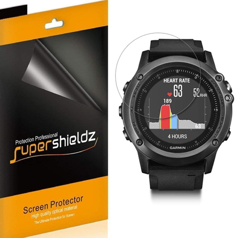 (6 Pack) Supershieldz Designed for Garmin Fenix 3 HR and Fenix 3 Screen Protector, (Full Screen Coverage) 0.23mm High Definition Clear Shield
