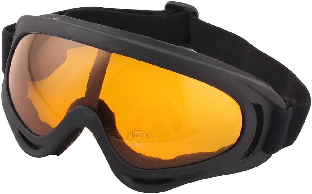 Snowboarding Black Frame Amber Color Uni Lens Goggles by Como
