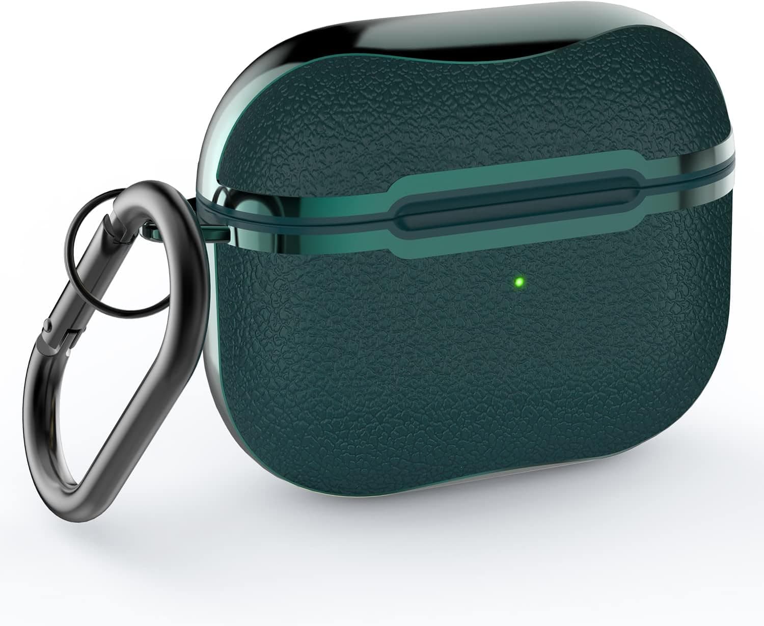 Upgrade Airpods Pro Case Cover with Keychain, Full-Body Protective Case Cover for Airpods Pro 2019,Wireless Charging and Front LED Visible Gold Plated Protective Accessories for Women Men Girl,Green