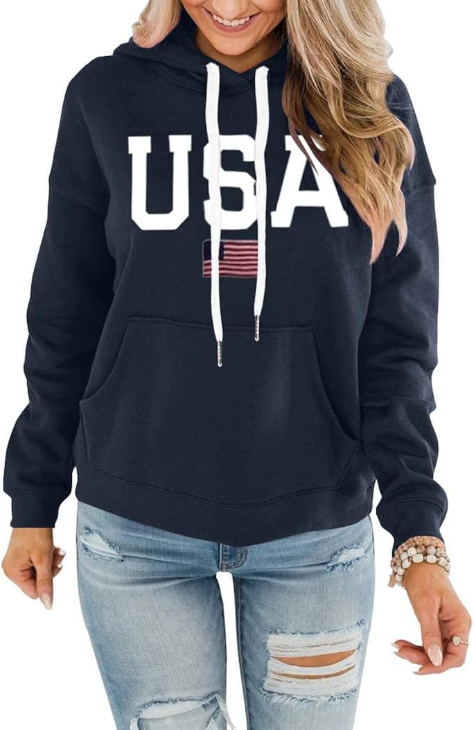REVETRO Women Hoodie Graphic Tie Dye Sweatshirt Casual Long Sleeve Drawstring Pullover Tops with Pocket