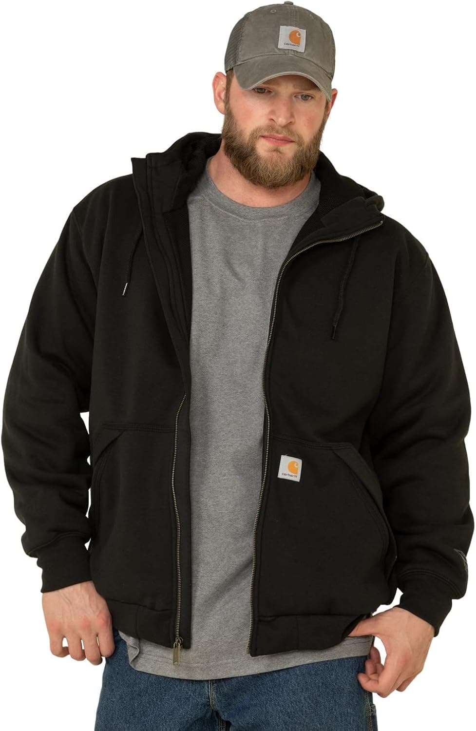 Carhartt Men's Rain Defender Loose Fit Midweight Thermal-Lined Full-Zip Sweatshirt