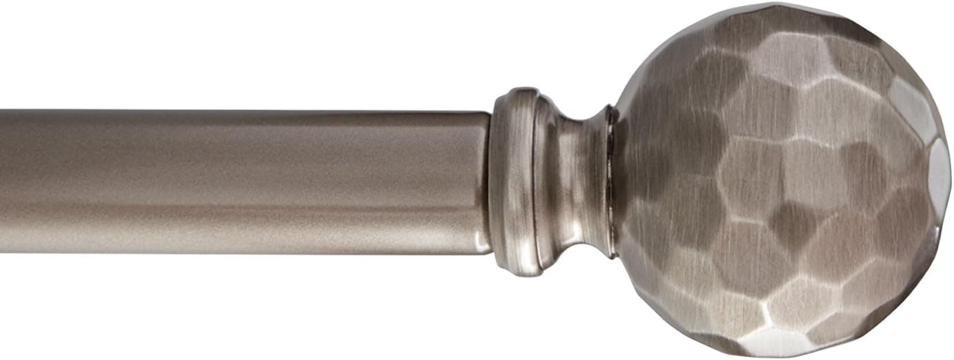 Home Décor Int'l Atlas Drapery Rod Set, 72-144", Antique Pewter
