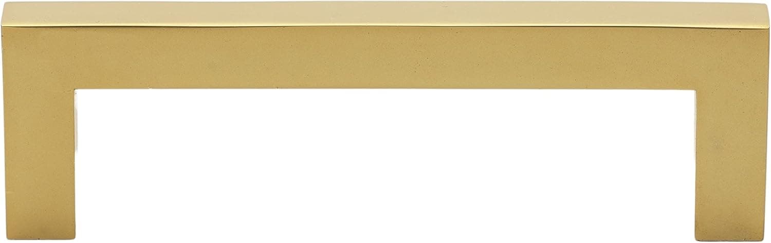 GlideRite Brass Gold Solid Square Cabinet Bar Pull, 3-3/4 in. Center