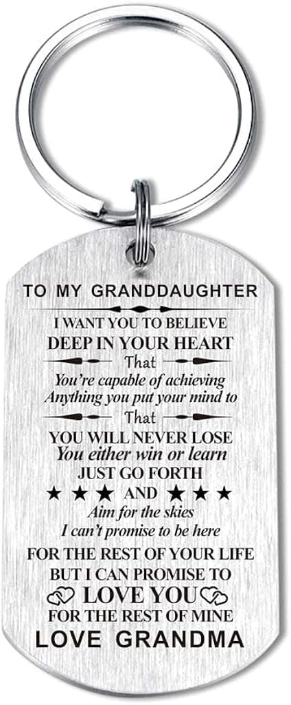 Inspirational Gift for Grandson Granddaughter from Grandma Grandpa I Want You to Believe Keychain for Birthday