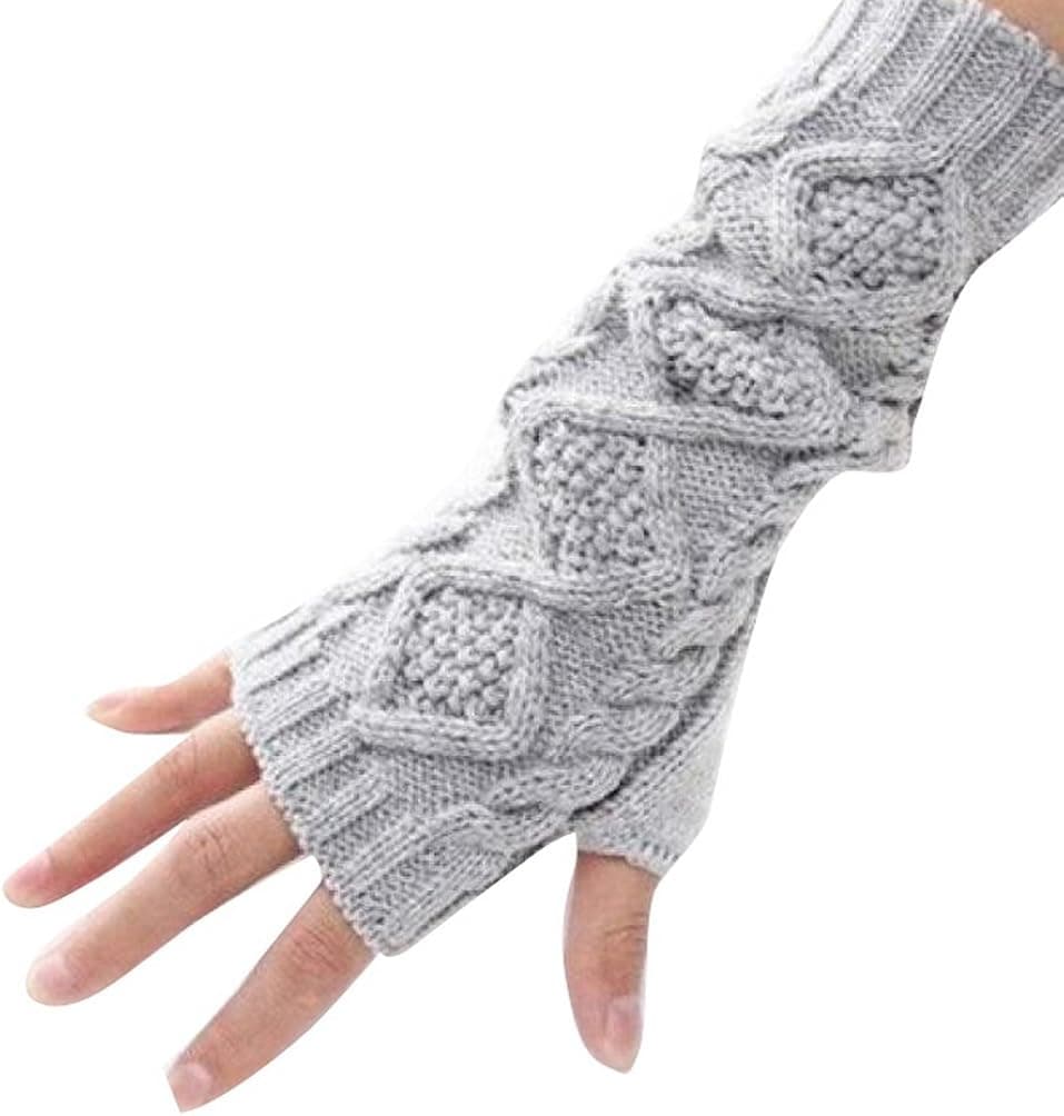 New Knitting Wool Crochet Braided Wrist Hand Arm Warmer Mitten Fingerless Gloves