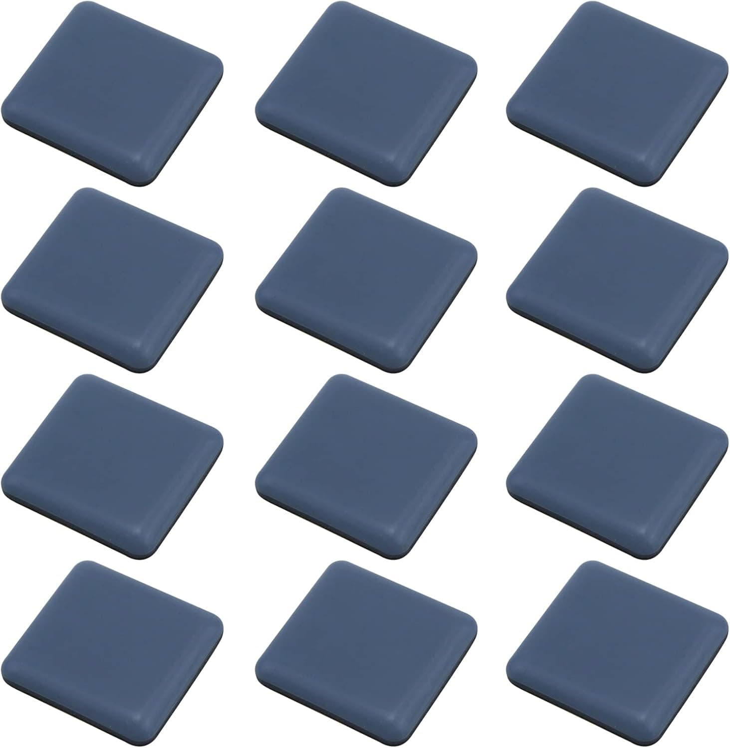Antrader 12 pcs Furniture Sliders for Carpet 1-3/5" x 1-3/5" Square Furniture Moving Pads