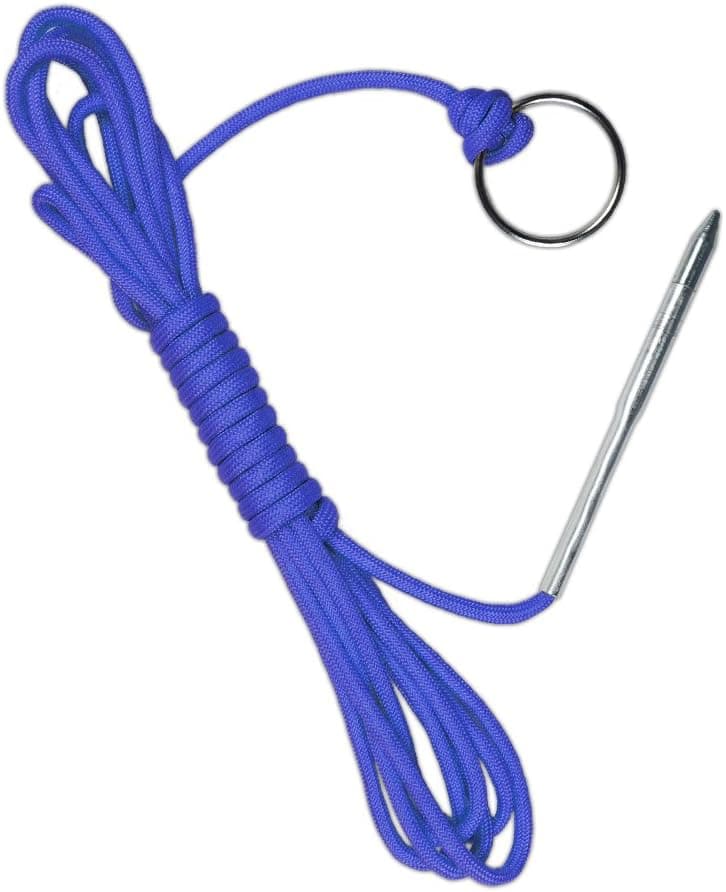 10 Foot 550lb Paracord Fishing Stringer Fish Holder with Metal Threading Needle and 1 Inch Split Ring