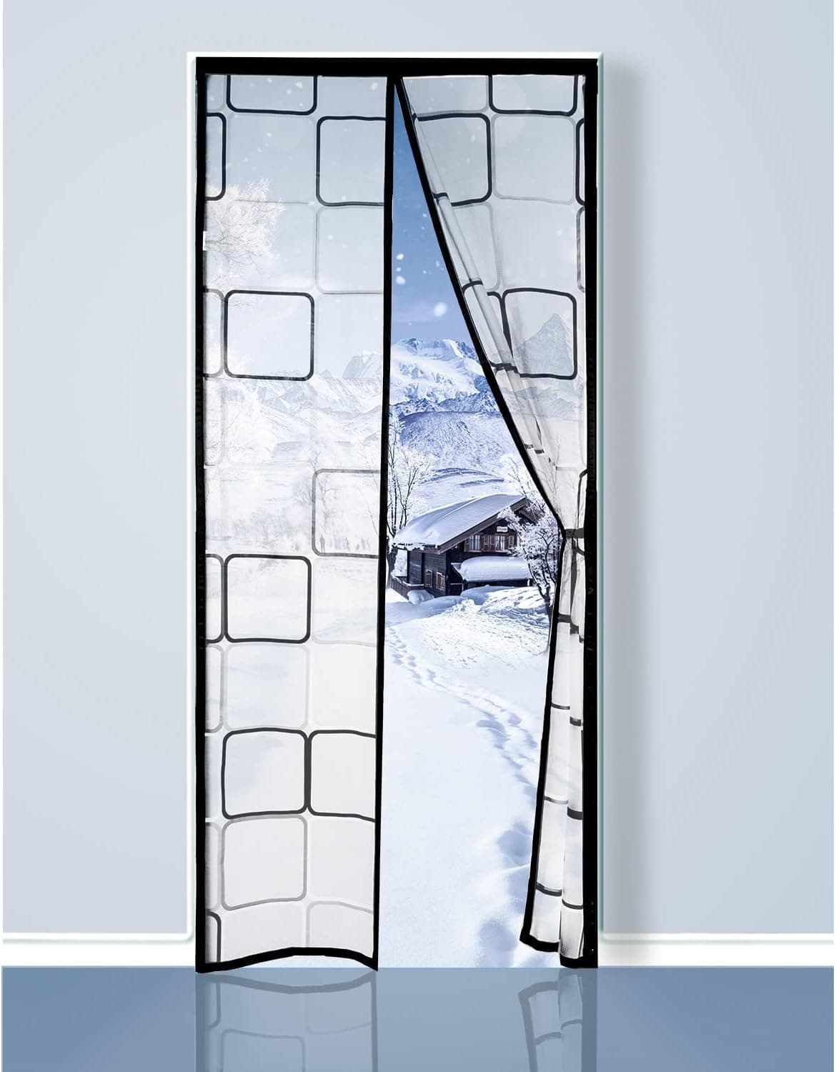 WENT Magnetic Thermal Insulated Door Curtain 38"x83", Keeps The Room Warm, Suitable for Air-Conditioned, Heated Rooms. No Drilling Required, Easy to Install, Pet Friendly