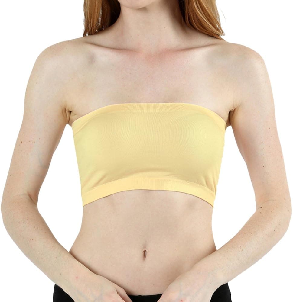 Zenana 2-Pack Bandeau Strapless Seamless Tube Bras