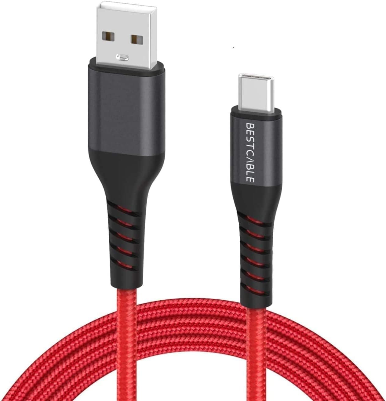USB C to USB A Cable 1M(3.3FT), BEST CABLE USB C to A High Durability Charging Cable for MacBook Pro,iPad Pro2020/2018,Google Pixel 4XL,Galaxy S20.More (Red)