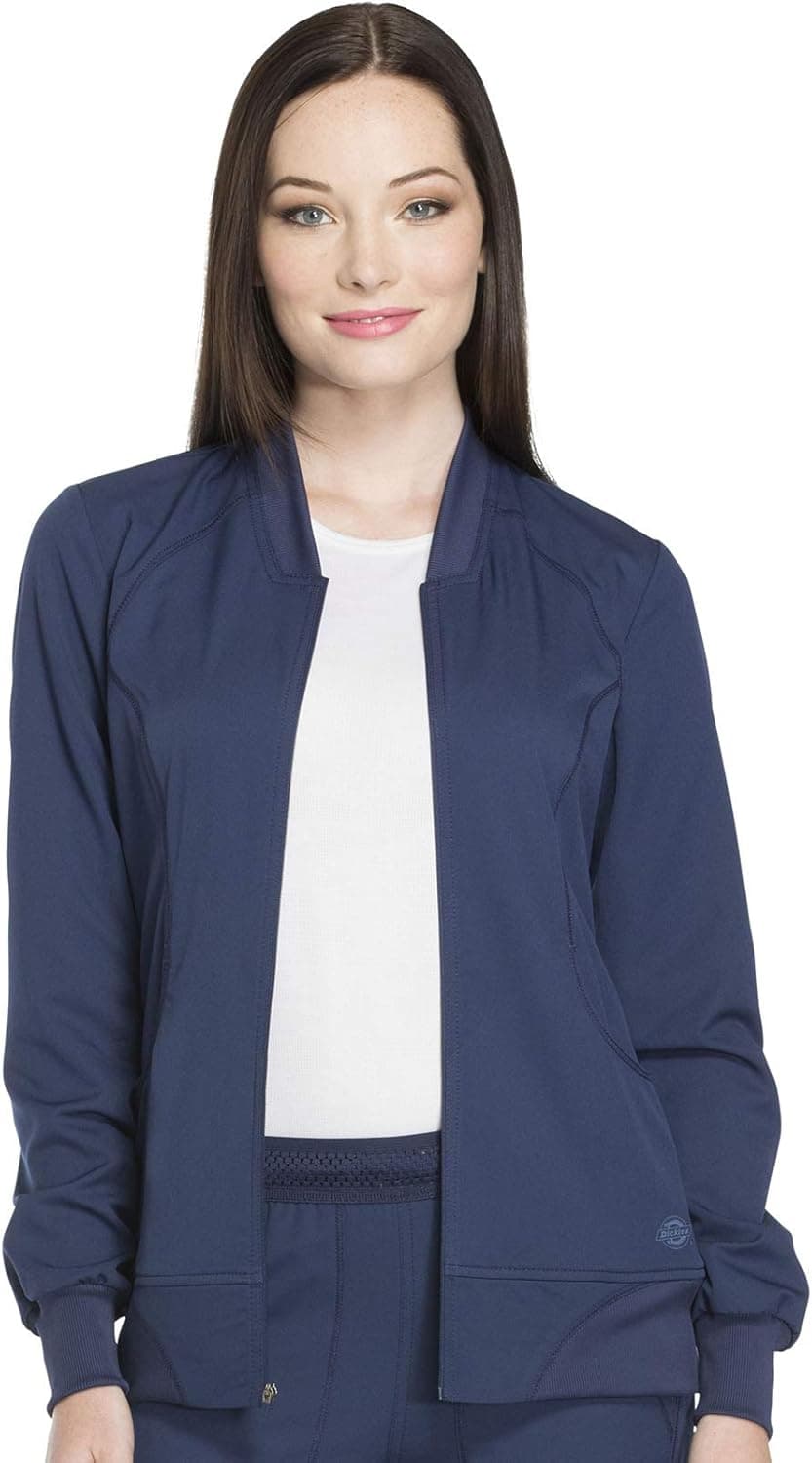 Dynamix Scrubs for Women, Athletic-Inspired Zip Front Jackets for Women with Four-Way Stretch and Moisture Wicking DK330