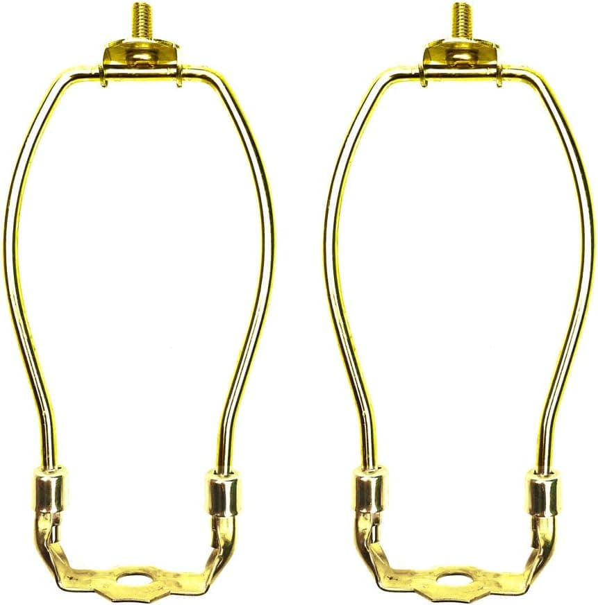 Hyamass 2 Set 6 Inch Lamp Harp Holder Rustic Brass Detachable Harp for Table and Floor Lamps