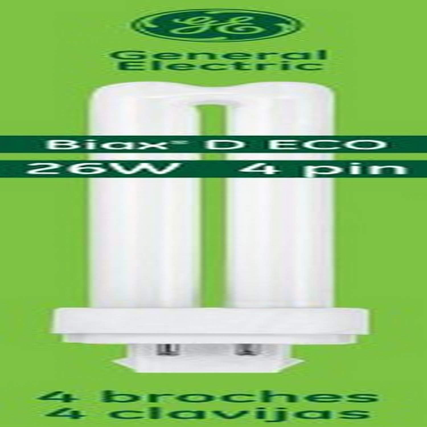 GE Energy Smart CFL Light Bulb, Double Tube Biax Light Bulb, T4 Light Bulb, 26-Watt, 1800 Lumen, G24Q-3 4-Pin Base, Cool White, 10-Pack, Compact Fluorescent Light Bulb