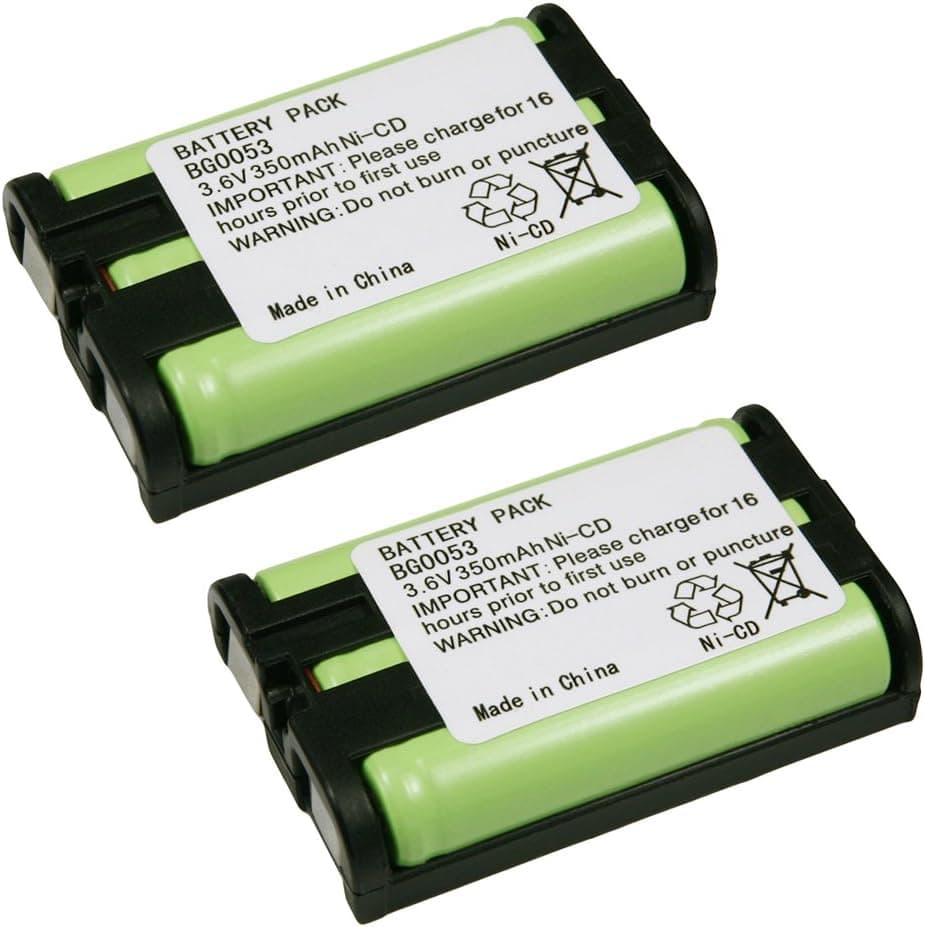 2 Pack Fenzer Cordless Phone Batteries for Panasonic KX-TGA600B KX-TGA600M