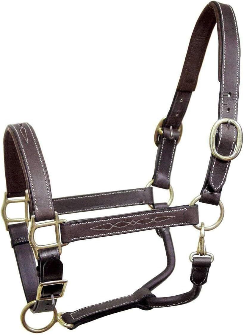 Derby Originals Liverpool Fancy Stitched Padded Adjustable Leather Horse Halter
