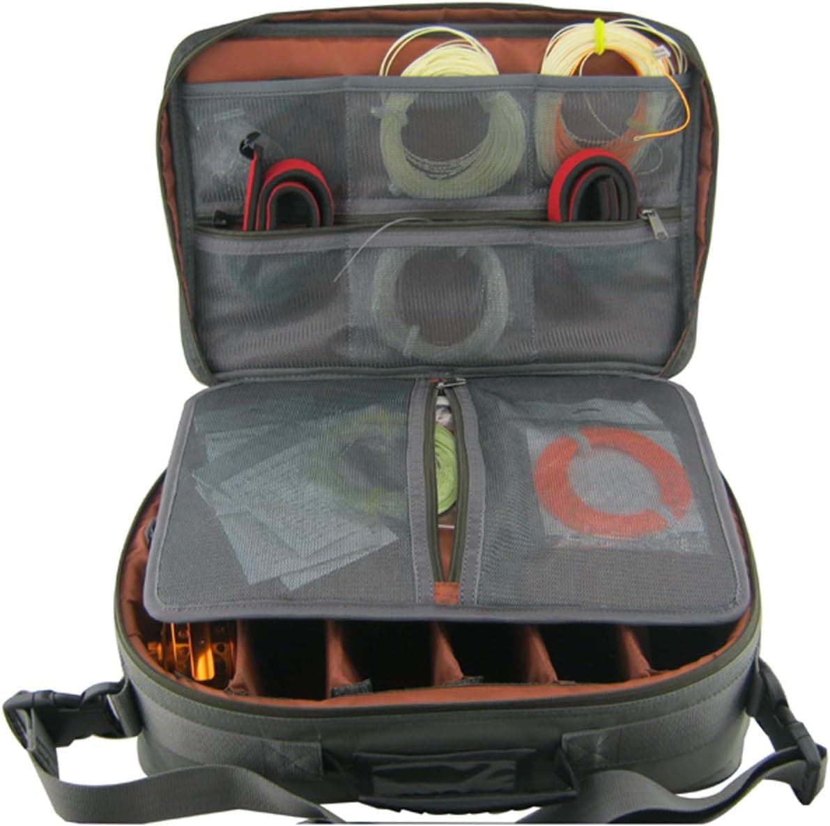 Aventik Mag Reel Combo Case Mesh Pocket Insert Leaf for Extra Storage Fishing Reel Cover Excellent for All Type Fishing Reels Conventional Fishing Saltwater Trolling15.6X11.0X 5.9inch