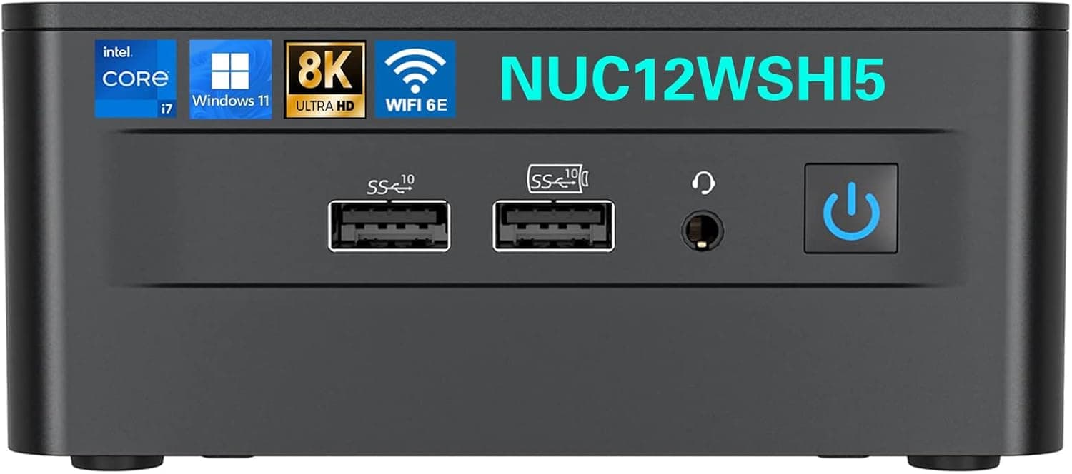 Intel NUC NUC12WSHI5 Mini PC Mini Computers 12th Gen Core i5-1240P,Barebone, 10 Core,12 Thread,Up to 4.4 GHz Turbo,NVMe SSD DDR4RAM,WiFi 6E,BT 5.2,8K Support,USB 3.2,HTPC,Gaming,No RAM,No SSD,NO OS