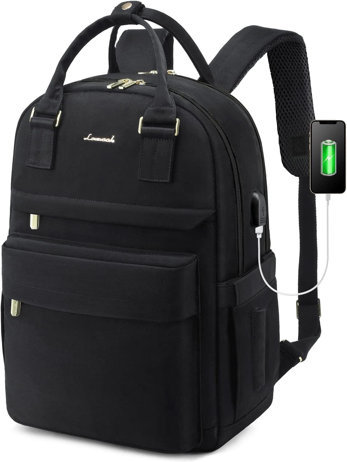LOVEVOOK Laptop Backpack for Women Girls 15.6 Inch Laptop Bag with USB Port, Fashion Student Bookbag Waterproof Backpacks Teacher Nurse Stylish Travel Bags Vintage Daypacks for School College, Work