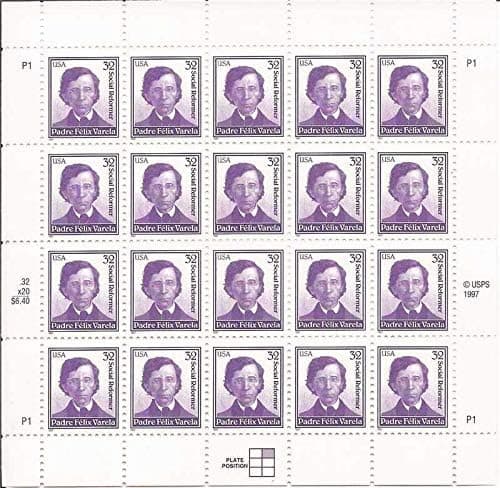 US Stamp - 1997 Padre Felix Varela - 20 Stamp Sheet - Scott #3166