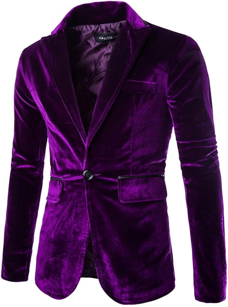 Rlouw Men's Stylish Peaked Lapel Blazer Jacket