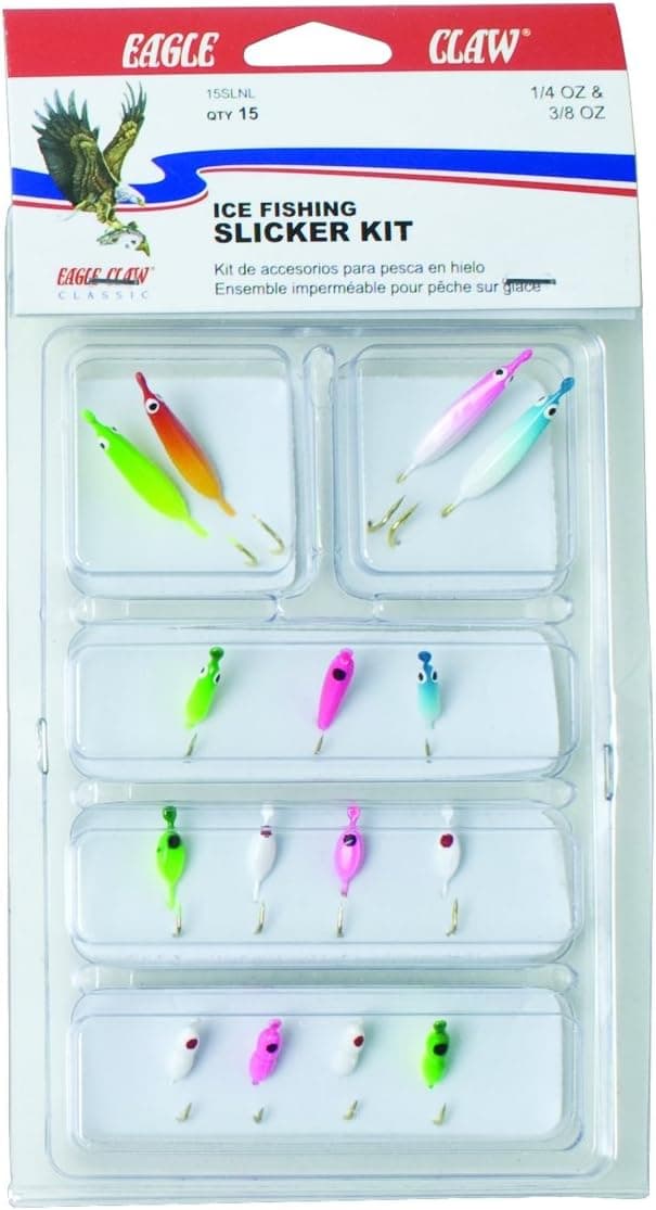 Eagle Claw Slicker Jigs Kit, Assorted Colors, 15-Piece,15SLNL