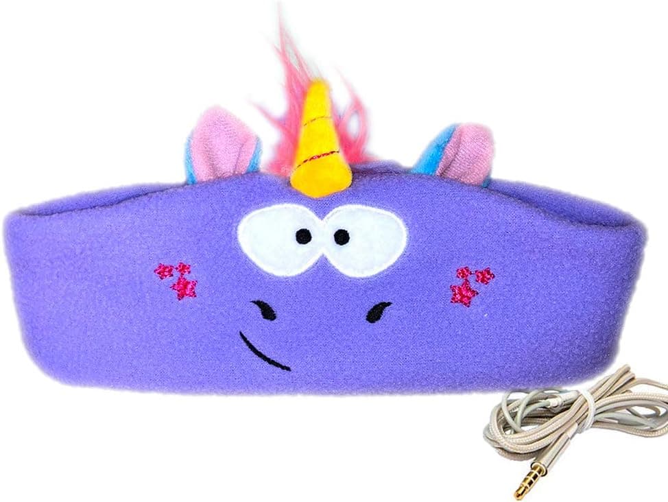 FIRIK Kids Headphones Volume Limited with Easy Adjustable Kids Costume Headband Silky Headphones for Children, Perfect for Travel and Home - Happy Monster