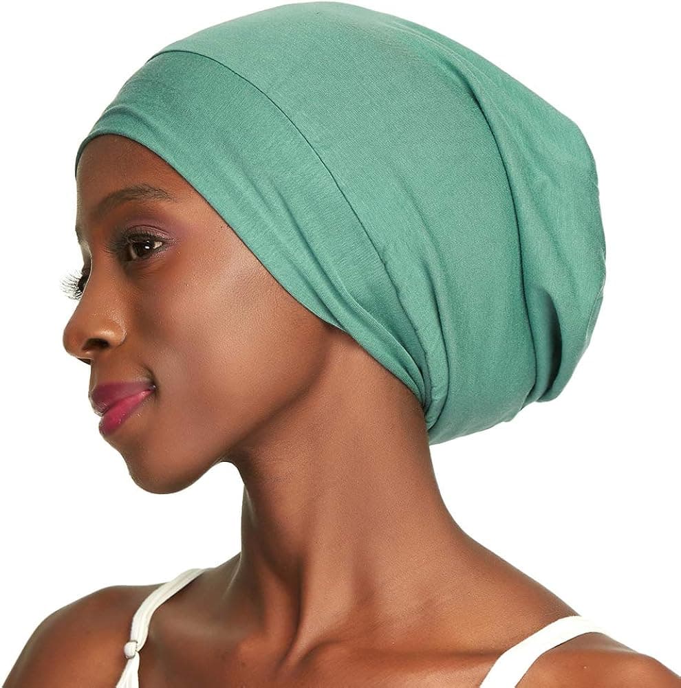 Slap Cap,Silk Satin Lined Sleeping for Curly Hair Women,Outer-Soft Cotton Durable Elasticity Available Day and Night