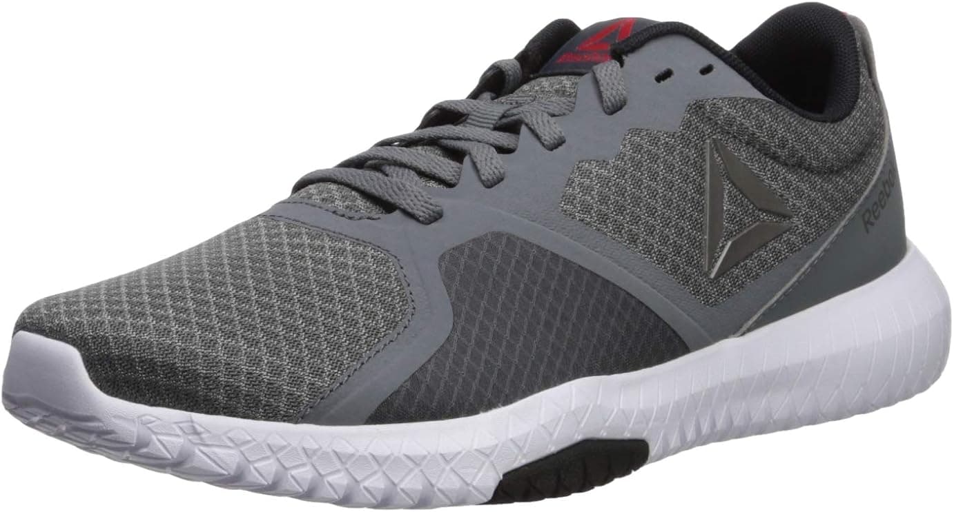 Reebok Men's Flexagon Force Cross Trainer, Alloy/White/Primal Red/Pewter/Black, 9.5 4E US