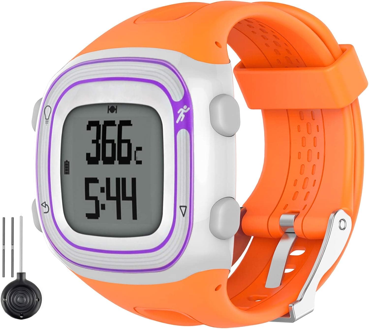 Watbro Watch Band Compatible with Garmin Forerunner 10/ Forerunner 15 Running Watch, Soft Silicone Replacement Wristband for Garmin Forerunner 10/15 Smart Watch Women Men