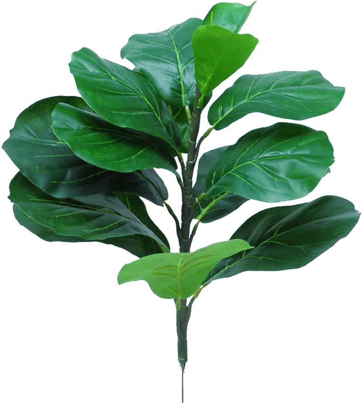 Firlar 2 Pack 20.9 Inch Artificial Fiddle Leaf Fig Tree Twig Stem, Fake Green Leaves Bouquet Faux Greenery Plants Branches for Wedding Party Indoor Outdoor Yard Office Home Decor